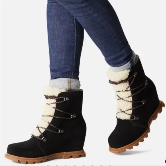 Sorel Joan of Arctic Wedge III Shearling Lace Cozy Boots - Picture 11 of 11
